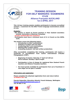 Stage d`habilitation pour examinateurs et correcteurs des &eacute;preuves