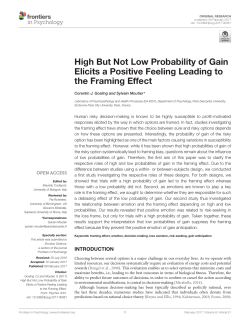 High But Not Low Probability of Gain Elicits a Positive