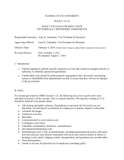 FLORIDA STATE UNIVERSITY POLICY 7A