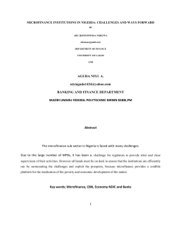 microfinance institutions in nigeria: challenges