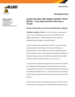 ALLIED VAN LINES: 49th ANNUAL MAGNET STATES REPORT