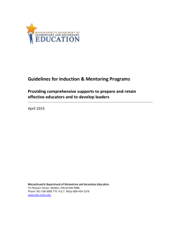 Guidelines for Mentoring and Induction Programs