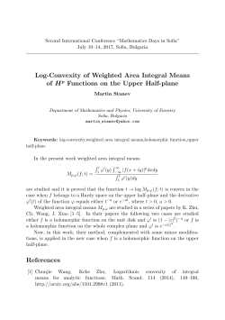 Martin Stanev. Log-Convexity of Weighted Area Integral Means of H