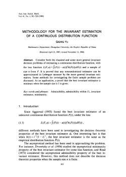 Methodology for the invariant estimation of a continuous distribution