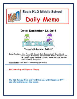 Dec. 12 - KLO Middle School