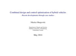 Combined design and control optimization of hybrid vehicles