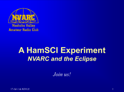A HamSCI Experiment NVARC and the Eclipse Join us!