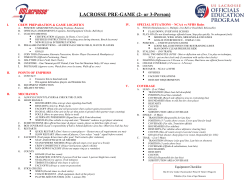 LACROSSE PRE-GAME PROCEDURES