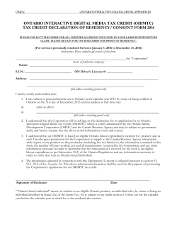 tax credit declaration of residency