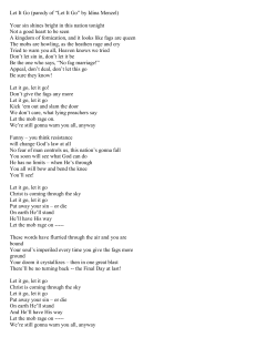 Let It Go (parody of &ldquo;Let It Go&rdquo; by Idina Menzel)