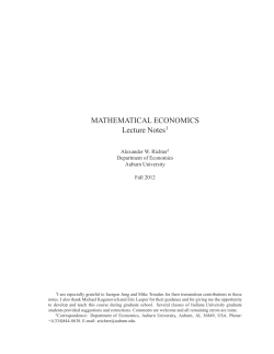 Mathematical Economics Lecture Notes
