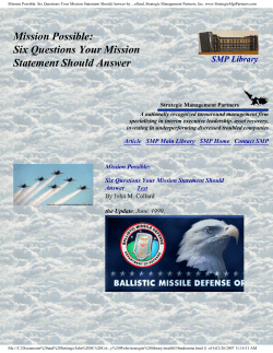 Mission Possible: Six Questions Your Mission Statement Should