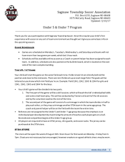 u5/u7 new player info - Saginaw Township Soccer Association