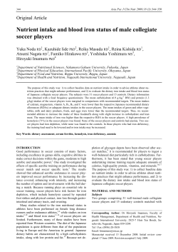 Nutrient intake and blood iron status of male collegiate soccer players