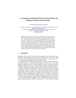 A Comparison of Decision-Theoretic, Fixed-Policy and