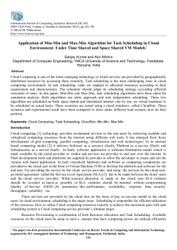 Application of Min-Min and Max-Min Algorithm for Task