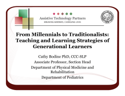 Teaching and Learning Strategies of Generational Learners