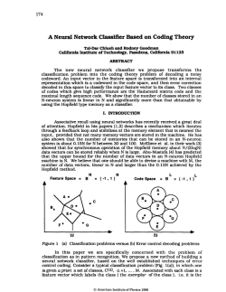 a neural network classifier based on coding theory