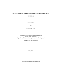 MULTI-PERIOD OPTIMIZATION OF PAVEMENT