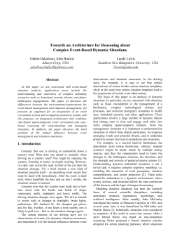 Towards an Architecture for Reasoning about Complex Event