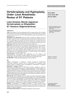 Vertebroplasty and Kyphoplasty Under local Anesthesia: review of