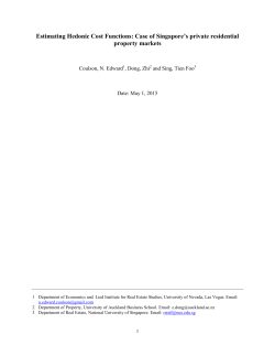 Estimating Hedonic Cost Functions: Case of Singapore`s private