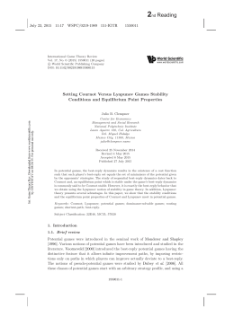 Setting Cournot Versus Lyapunov Games Stability Conditions and