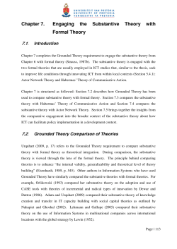Chapter 7. Engaging the Substantive Theory with Formal Theory