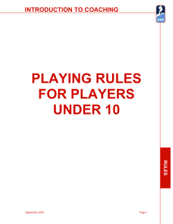 playing rules for players under 10