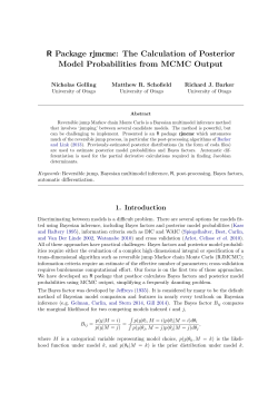 R Package rjmcmc: The Calculation of Posterior Model Probabilities