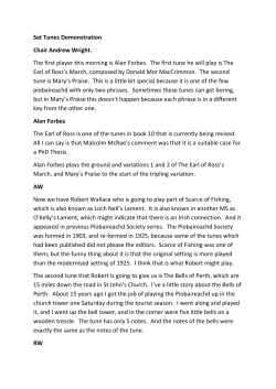 Set Tunes Demonstration Chair Andrew Wright. The first player this