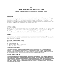 Labels - Institute for Advanced Analytics