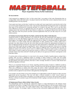 Player Acquisition Theory II (The Confession)