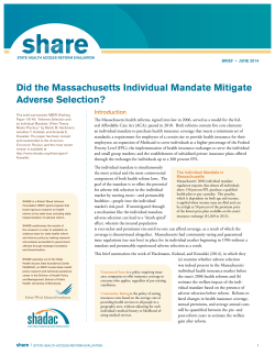 Did the Massachusetts Individual Mandate Mitigate Adverse