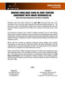 mincor concludes earn-in joint venture agreement with image