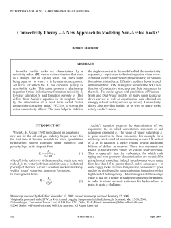 Connectivity Theory &ndash; A New Approach to Modeling Non