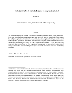 Self-Selection into Credit Markets: Evidence from Agriculture in Mali