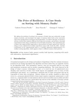 The Price of Resiliency: A Case Study on Sorting with Memory Faults&lowast;