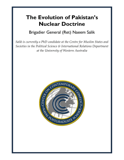The Evolution of Pakistan`s Nuclear Doctrine
