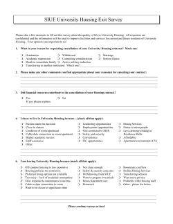 SIUE University Housing Exit Survey