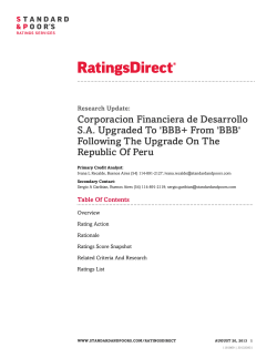 Corporacion Financiera de Desarrollo SA Upgraded To
