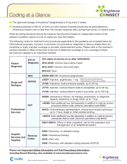 Coding at a Glance - Krystexxa Connect