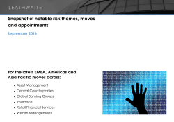 Snapshot of notable risk themes, moves and