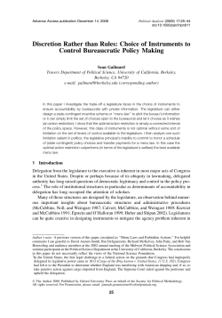 Choice of Instruments to Control Bureaucratic Policy Making