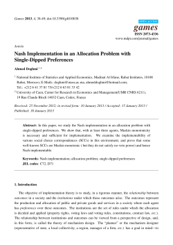 Nash Implementation in an Allocation Problem with