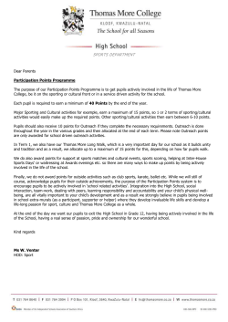 High School Participation Points Programme explanation