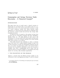 Consumption and Savings Decisions Onder Uncertainty