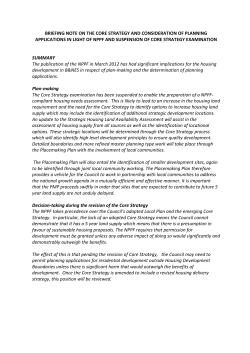 briefing note on the core strategy and consideration of planning
