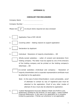 1 (APPENDIX 2) CHECKLIST FOR ENCLOSURES Company Name