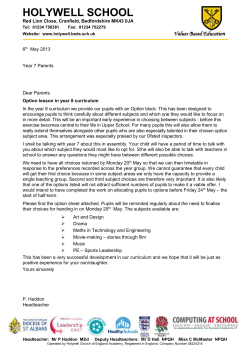 Please hand into your form tutor no later than Monday 20 th May